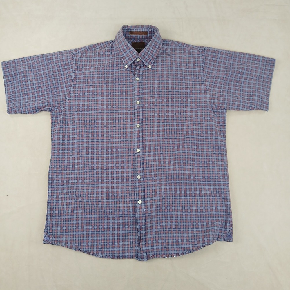 Born XL Mens Shirt Chambray Boxy Button Down Short Sleeve 25x30‎ Loose